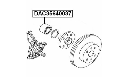 Подшипник ступицы колеса Febest, арт. DAC35640037