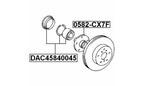 Подшипник ступицы колеса Febest, арт. DAC45840045