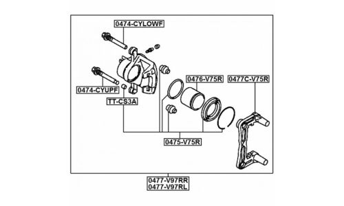 Поршень тормозного суппорта Febest, задний, арт. 0476-V75R