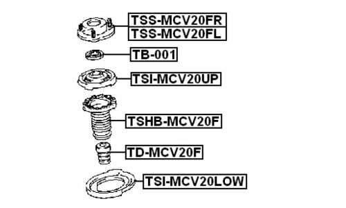 Проставка пружины верхняя | прав/лев Febest, арт. TSI-MCV20UP