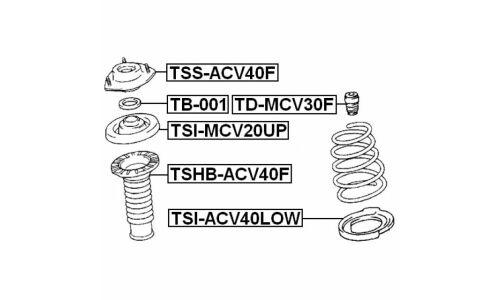 Проставка пружины нижняя | перед прав/лев Febest, арт. TSI-ACV40LOW