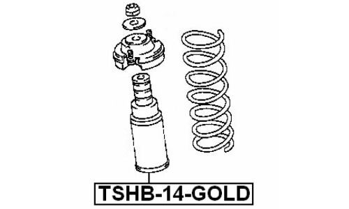 Пыльник-отбойник амортизатора универсальный Febest, под шток Ø14мм, арт. TSHB-14-GOLD