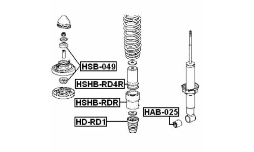 Пыльник амортизатора Febest, арт. HSHB-RDR