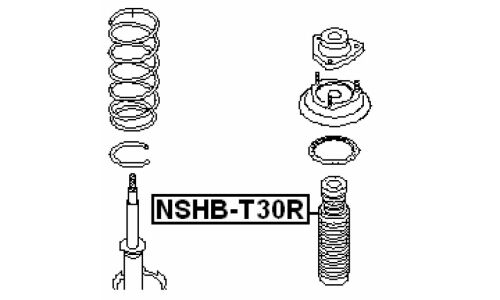 Пыльник-отбойник амортизатора Febest, арт. NSHB-T30R