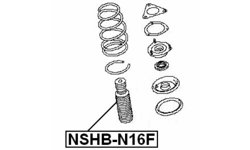 Пыльник амортизатора Febest, арт. NSHB-N16F