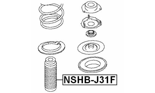 Пыльник-отбойник амортизатора Febest, арт. NSHB-J31F