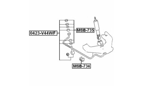 Ремкомплект передней тяги стабилизатора Febest, арт. MSB-735