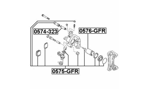 Ремкомплект тормозного суппорта Febest, арт. 0575-GFR