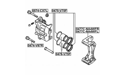 Ремкомплект тормозного суппорта Febest, арт. 0475-V75F