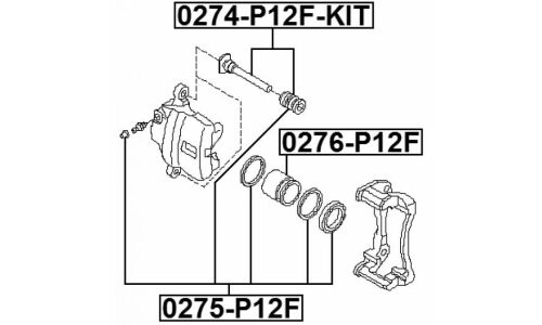 Ремкомплект тормозного суппорта Febest, арт. 0275-P12F