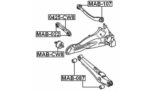 Сайлентблок Febest, арт. MAB-CW8