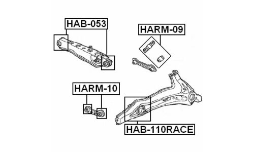 Сайлентблок Febest, арт. HAB-110RACE