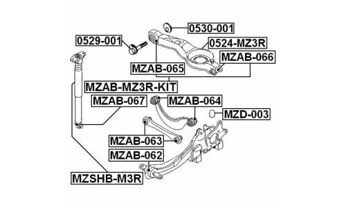 Сайлентблок Febest, арт. MZAB-062