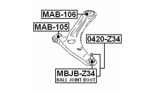 Сайлентблок Febest, арт. MAB-106