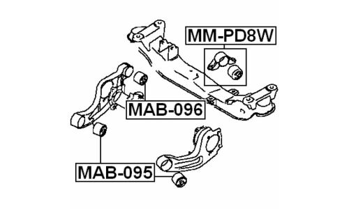 Сайлентблок Febest, арт. MAB-095