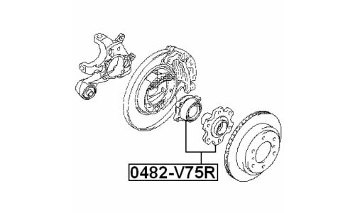 Ступица колеса Febest, задняя, арт. 0482-V75R