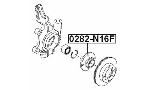 Ступица колеса Febest, передняя, арт. 0282-N16F