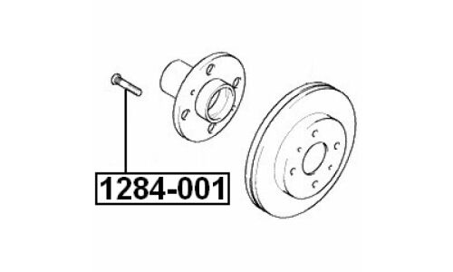 Шпилька колесная Febest 1284-001, для Chrysler / Fiat / Dodge / Hyundai / Jeep / KIA / Lancia, M12x1.5(R), длина 48.5мм, 1 шт