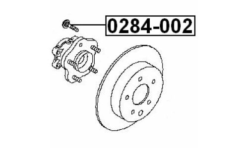 Шпилька колесная Febest 0284-002, для Nissan / Infiniti, M12x1.25(R), длина 43мм, 1 шт