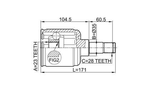 ШРУС Febest, передний, левый, внутренний, арт. 0511-GEMTLH