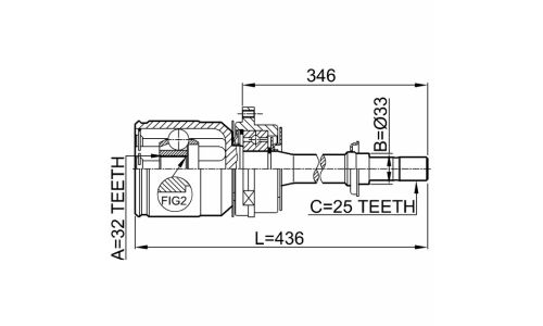 ШРУС Febest, передний, правый, внутренний, арт. 0211-SR20RH