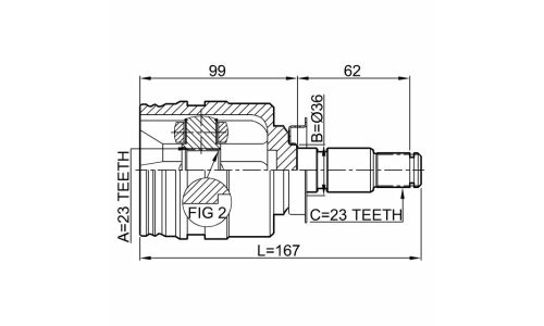 ШРУС Febest, передний, правый, внутренний, арт. 0111-SXA10RH