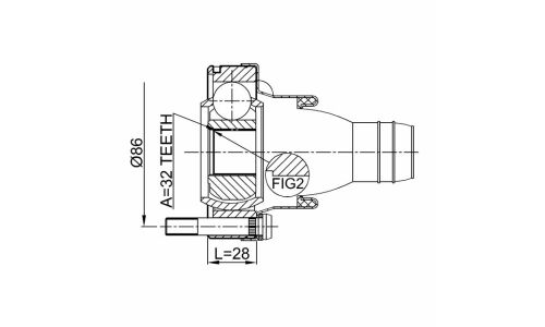 Шрус карданного вала 32x100 Febest, арт. 1911-X5SHA