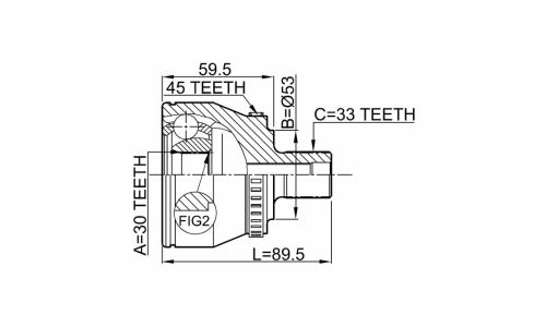 Шрус наружный 30x53x33 | перед прав/лев Febest, арт. 1710-004A45