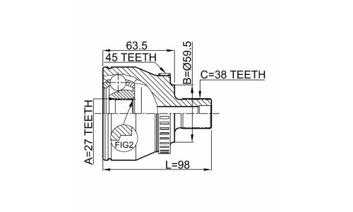 ШРУС Febest, передний, внешний, арт. 1710-011A45
