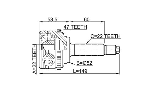 ШРУС Febest, передний, внешний, арт. 1110-007A47