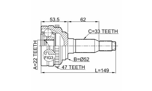 ШРУС Febest, передний, внешний, арт. 1110-J200A47