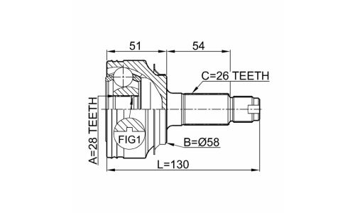ШРУС Febest, передний, внешний, арт. 0310-FDAT