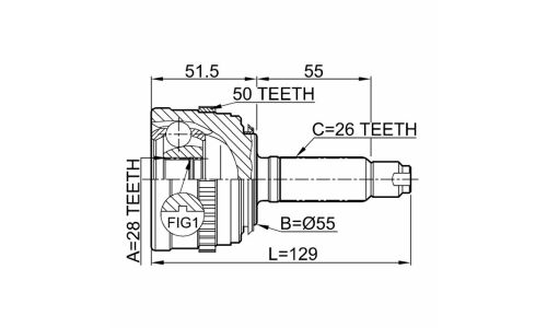 ШРУС Febest, передний, внешний, арт. 0310-035A50