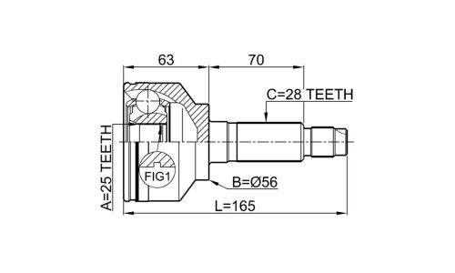 ШРУС Febest, передний, внешний, арт. 2210-SOR