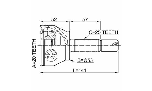 ШРУС Febest, передний, внешний, арт. 0510-DY3