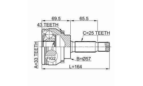 ШРУС Febest, задний, наружный, арт. 0410-DJ24A43