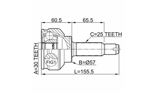 ШРУС Febest, передний, внешний, арт. 0410-CS3A