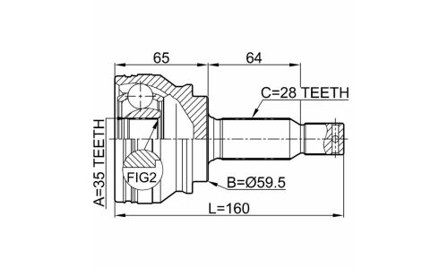 ШРУС Febest, внешний, арт. 0410-CW5