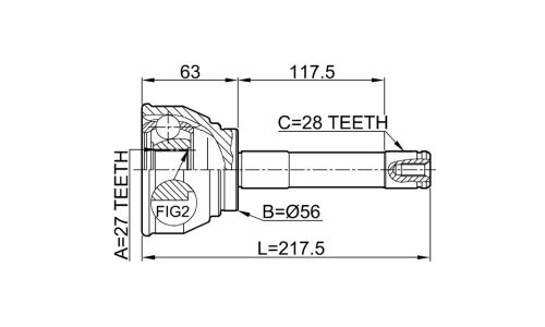 ШРУС Febest, передний, внешний, арт. 0410-014