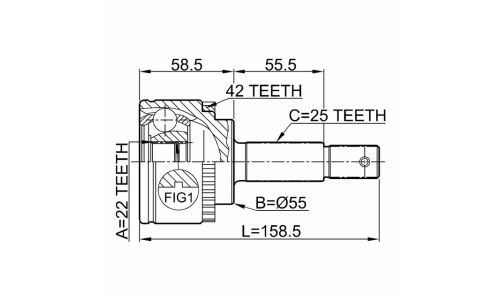 ШРУС Febest, передний, внешний, арт. 0210-N16A42