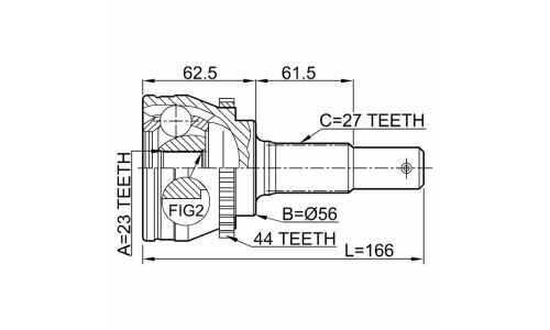 ШРУС Febest, передний, внешний, арт. 0210-V10A44