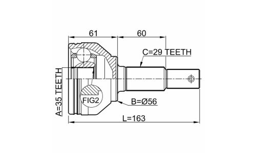 ШРУС Febest, передний, внешний, арт. 0210-J1020