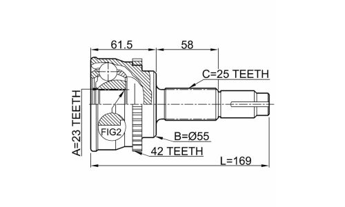 ШРУС внешний | перед прав/лев Febest, арт. 0210-017A42