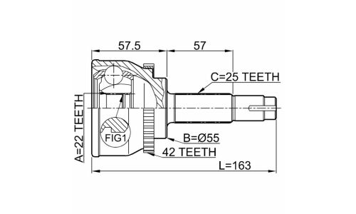 ШРУС Febest, передний, внешний, арт. 0210-060A42
