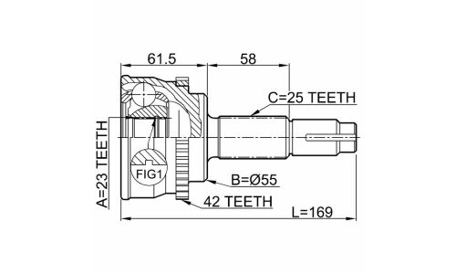 ШРУС Febest, передний, внешний, арт. 0210-062A42