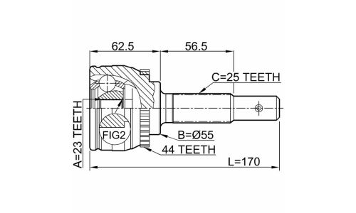 ШРУС Febest, передний, внешний, арт. 0210-QG18DEA44
