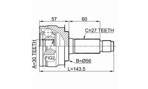 ШРУС Febest, передний, внешний, арт. 0810-B9