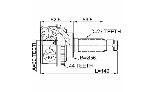 ШРУС Febest, передний, внешний, арт. 0810-026A44