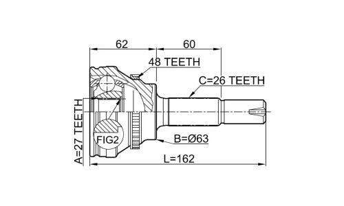 ШРУС Febest, передний, внешний, арт. 0110-072A48