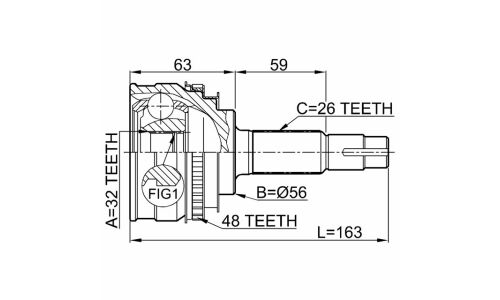 ШРУС Febest, передний, внешний, арт. 0110-027A48